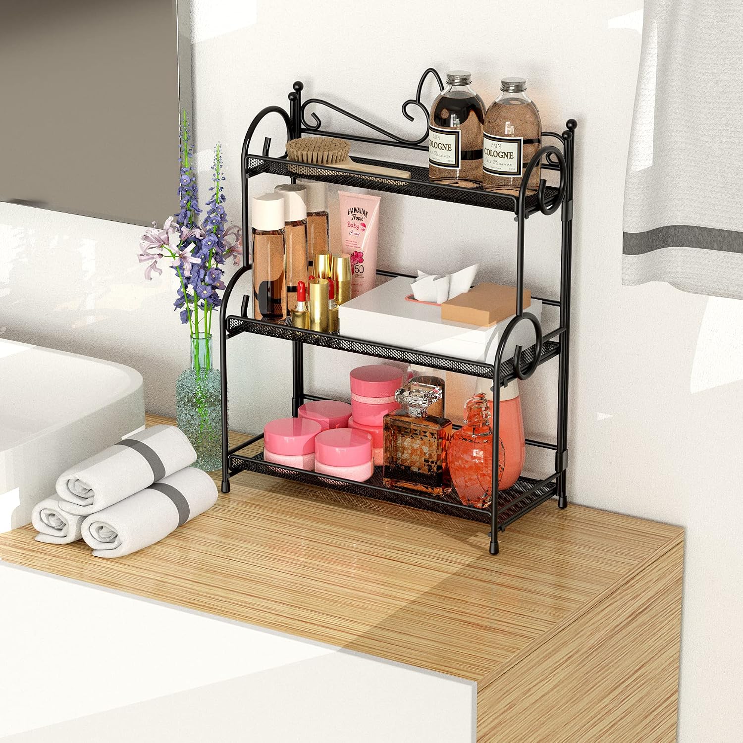 YIUKEA Bathroom Organizer Countertop - 3 Tier Spice Rack Organizer, Counter Organization and Storage for Bathroom