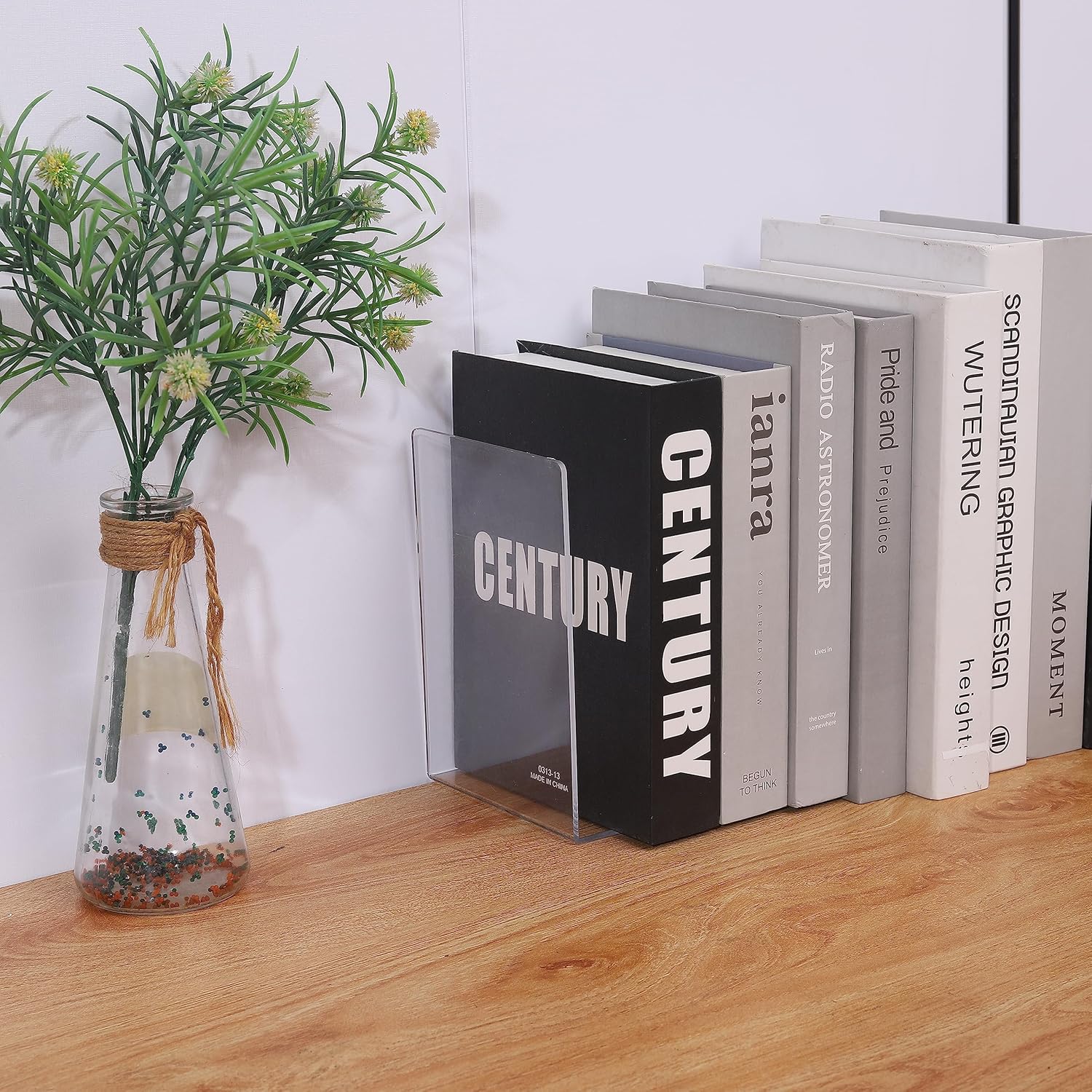 Acrylic Book Shelf Organizer for Desk / Clear / Set of 8