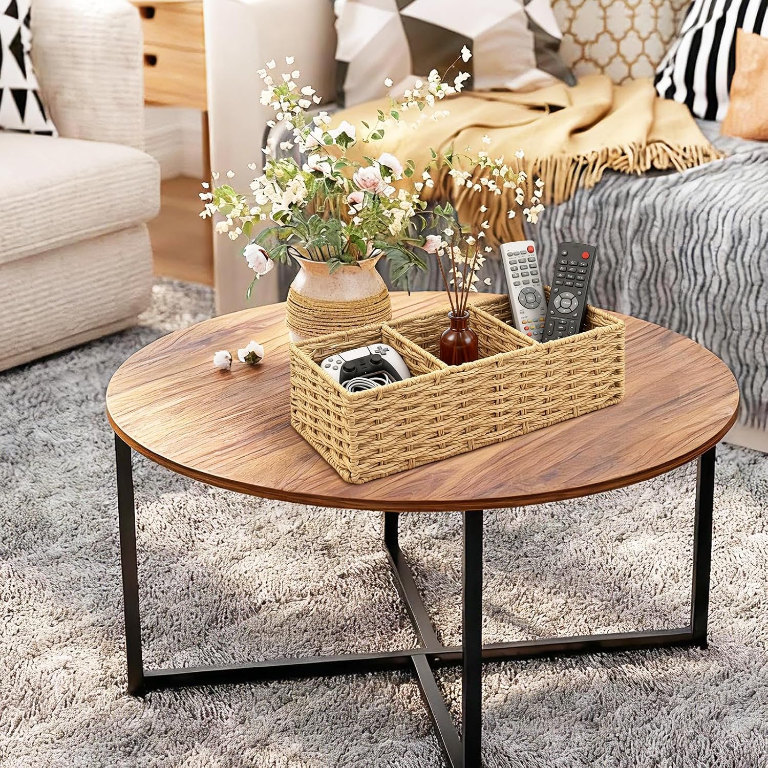 Seagrass Wicker Basket for Toilet Tank Top / Natural