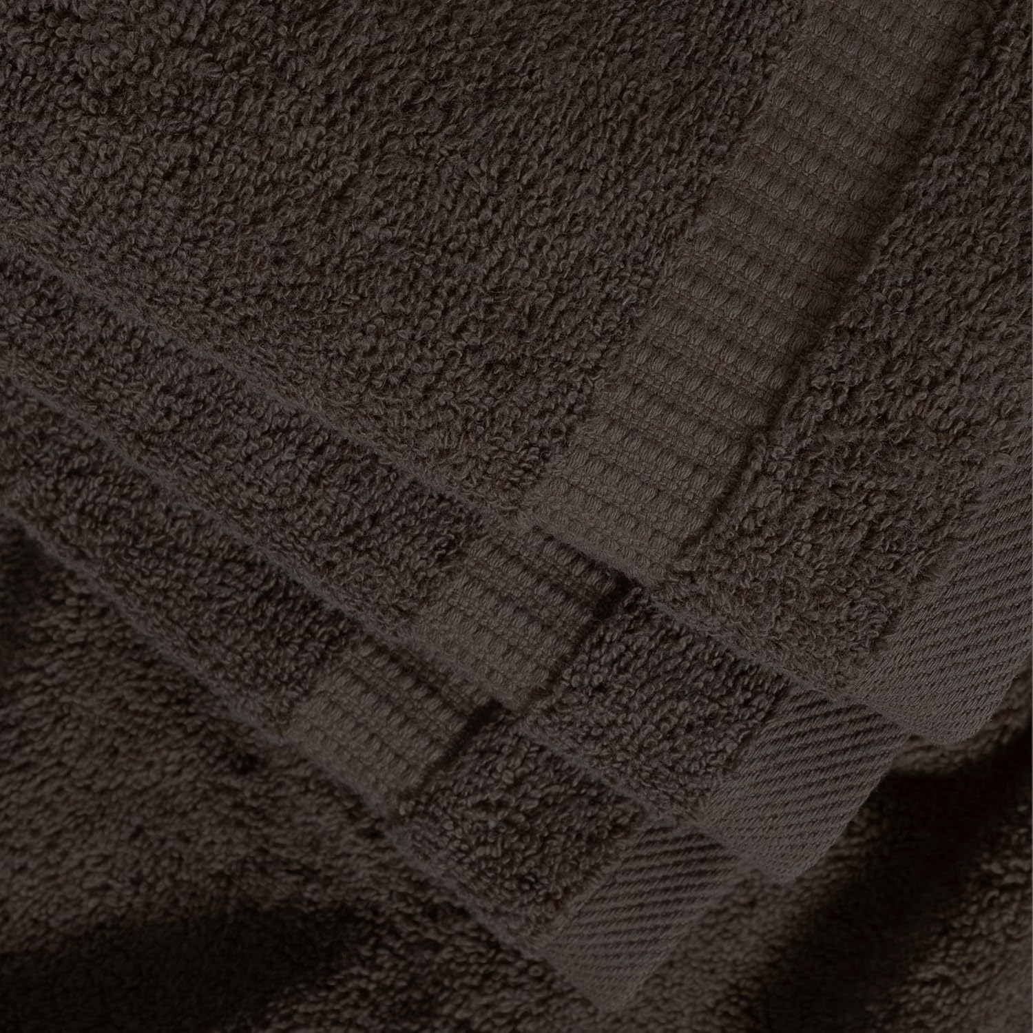 SALBAKOS 12-Piece 100% Turkish Cotton Washcloths and Face Towels, Chocolate | 13x13 in Standard Size Small Towel