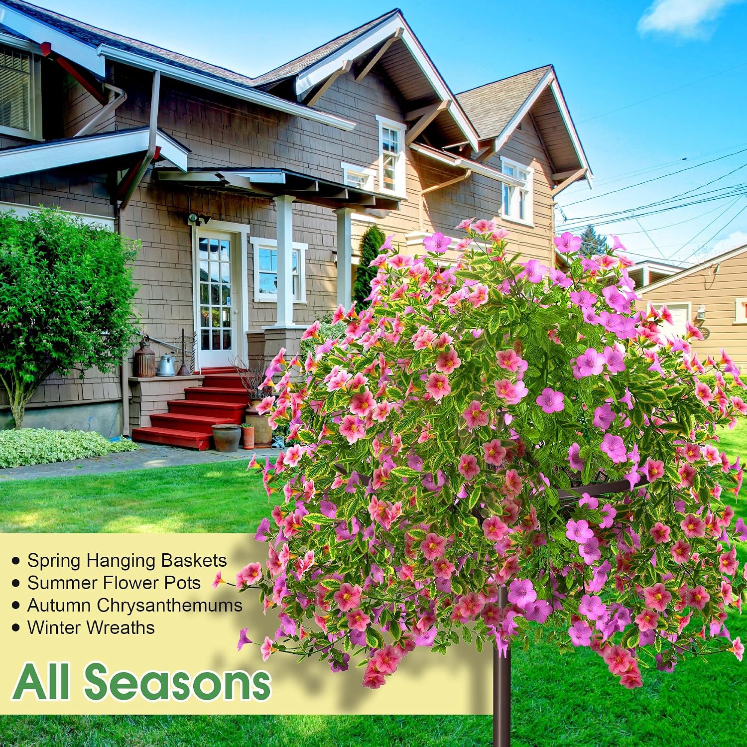 Tellingyou 4 Pack Adjustable Outdoor Flower Pot Stand, Plant Stands(Brown) | Metal, Spring Summer Versatile Plant