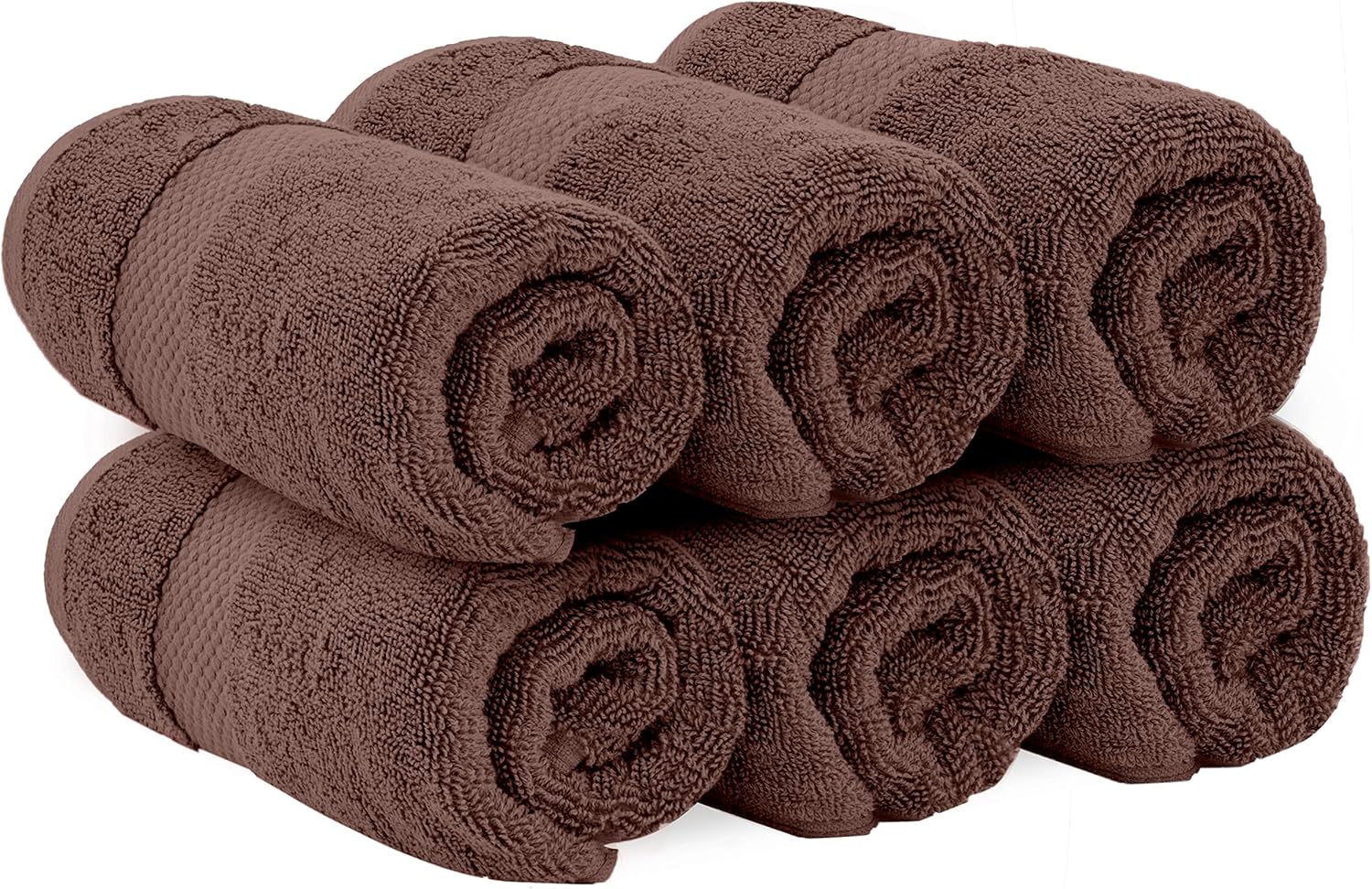 White Classic Luxury Brown Hand Towels - Soft 100% Turkish Cotton | Highly Absorbent Hotel spa Bathroom Towel