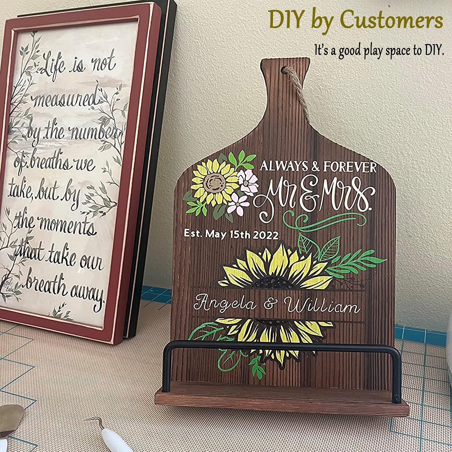 Cookbook Stand for Kitchen Counter Wood Adjustable Recipe Book Holder Stand iPad Rustic Holder Thanksgiving Day