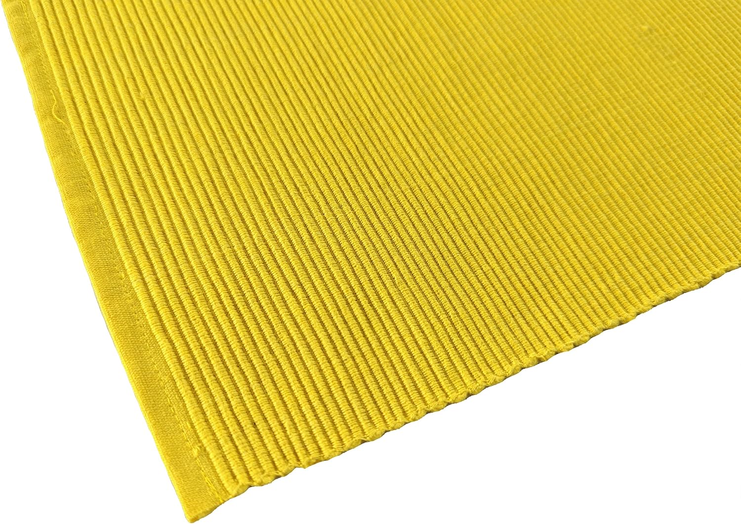 100% Cotton Ribbed Placemats - Set of 6-13 x 19 Inches - Yellow - Everyday/Thanksgiving/Fall Thick Construction Fabric