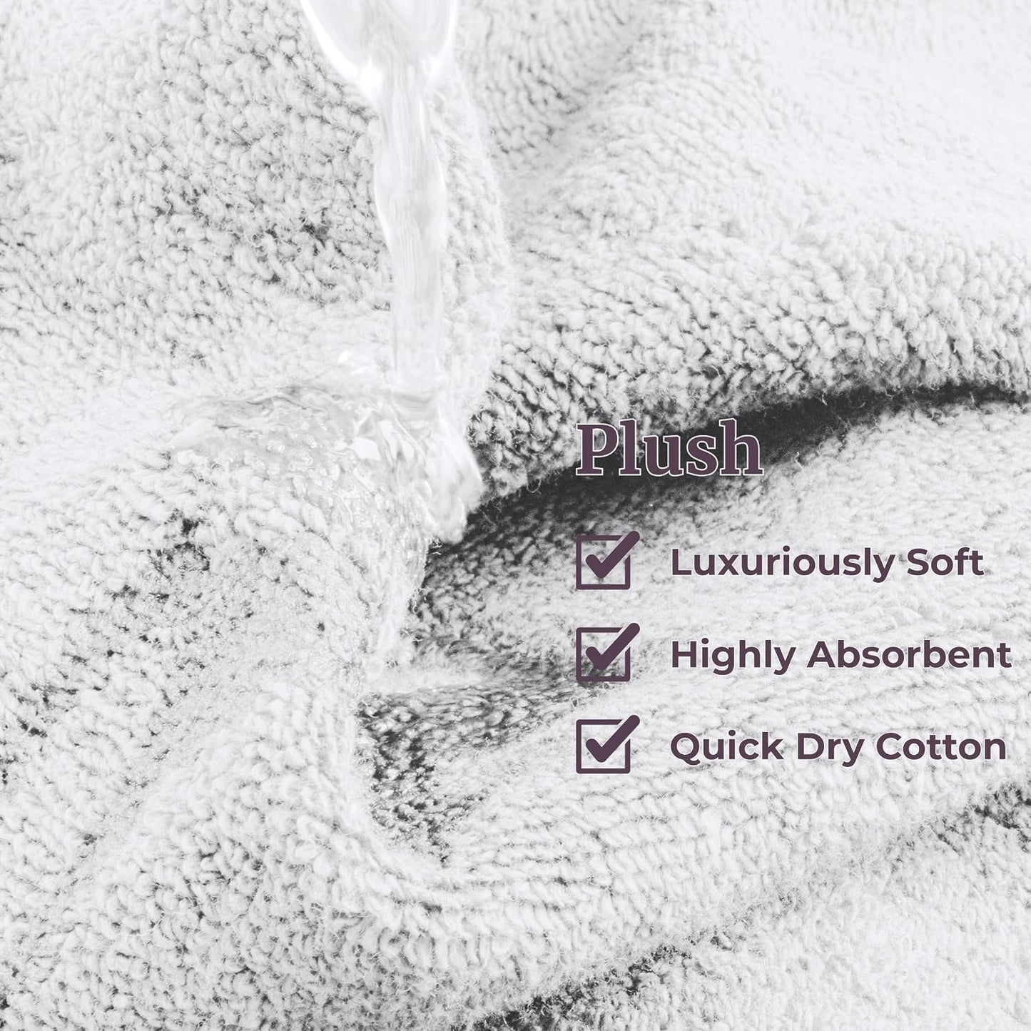 Lavish Home Bathroom Towels Set, Bathroom Accessories, White, Set of 6 | Includes 2 Bath Sheets, 2 Hand Towels, and 2