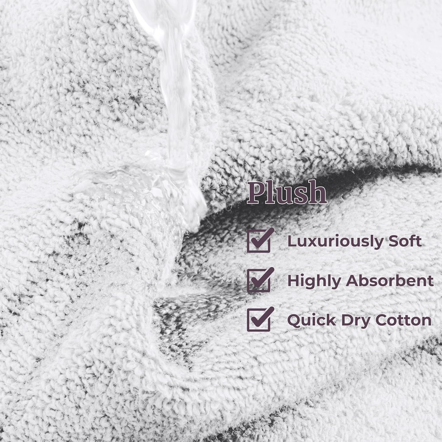 Lavish Home Bathroom Towels Set, Bathroom Accessories, White, Set of 6 | Includes 2 Bath Sheets, 2 Hand Towels, and 2