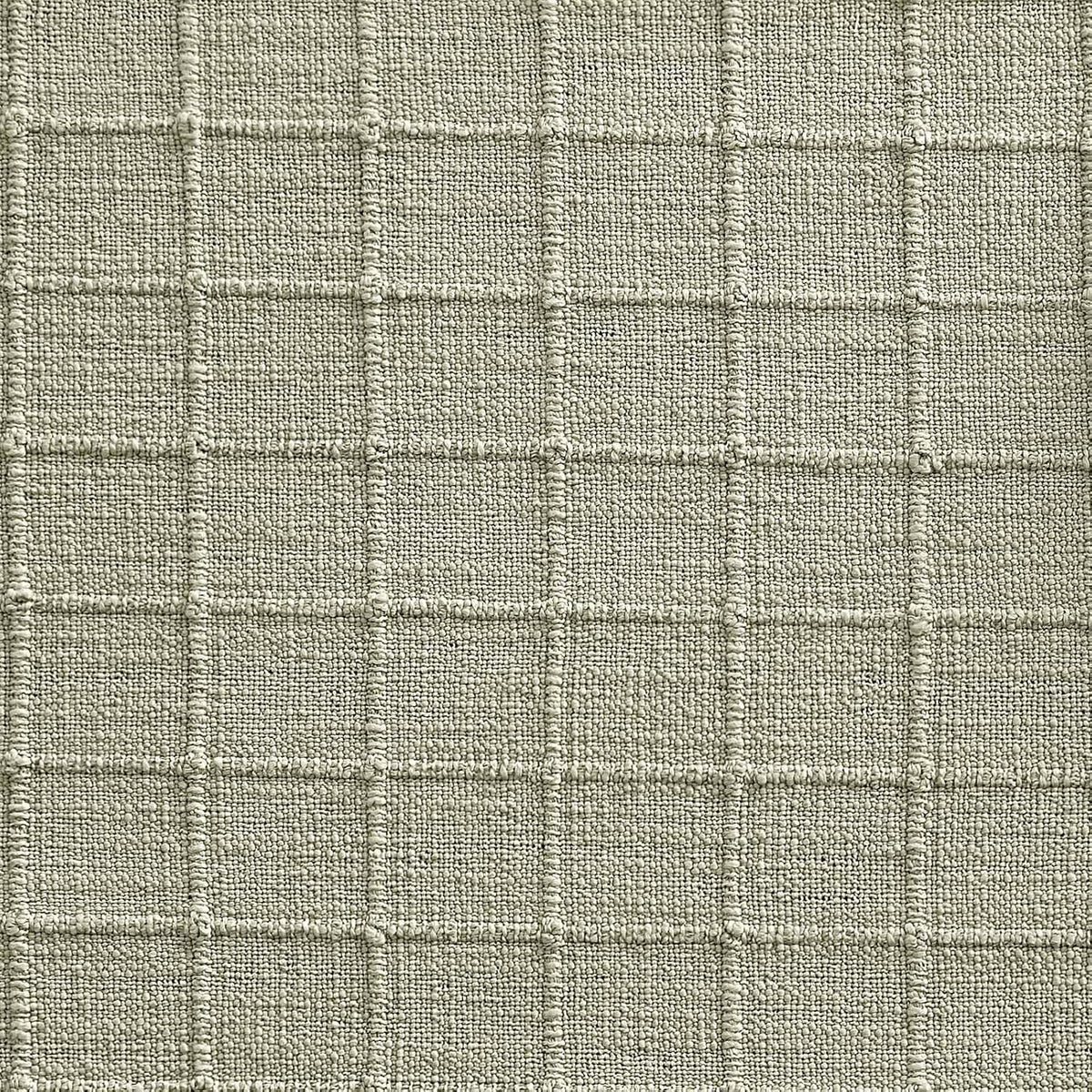 Artisanal Grid Decorative Linen Placemats Set of 6, Seeding Green | Thick Heavy Textured Washed Linen Place Mats