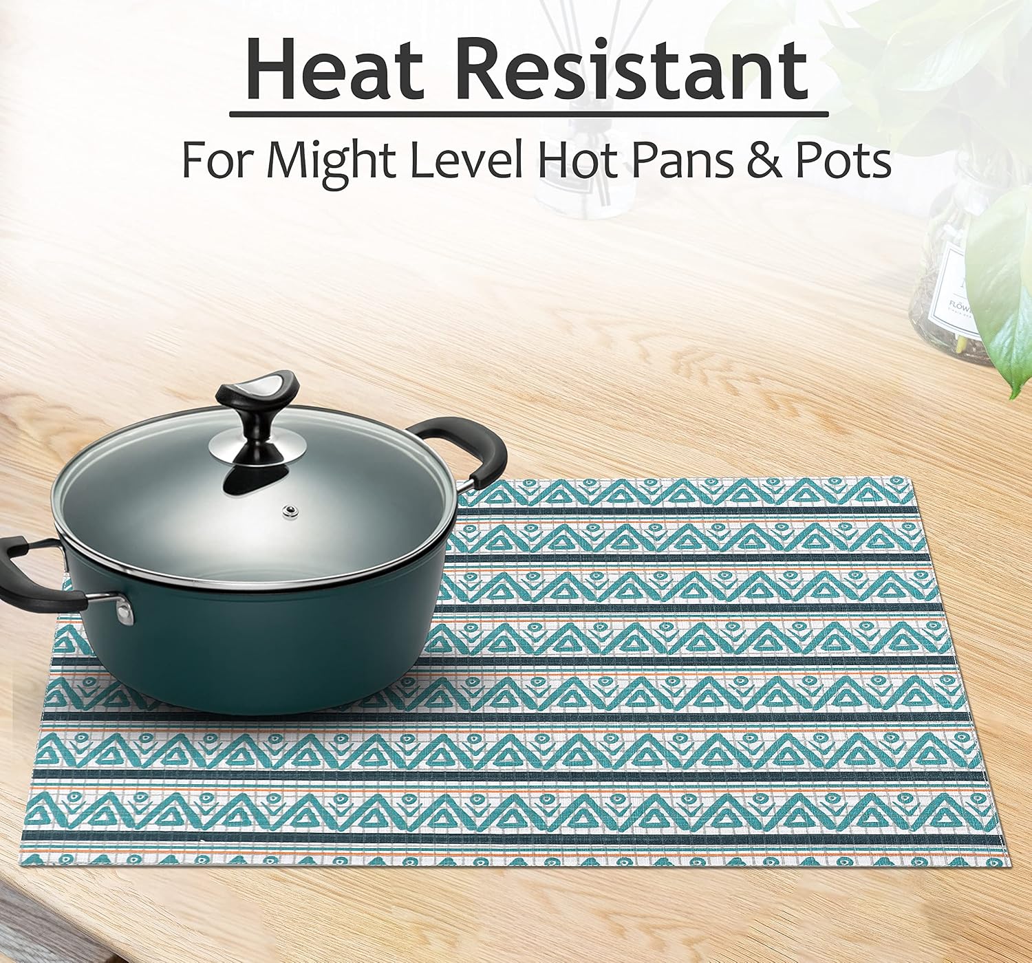 Ruvanti Placemats Set of 6, 100% Cotton Place Mats of 13"x19" – Kite | Heat, Stain resistant, Washable, Non-Slip