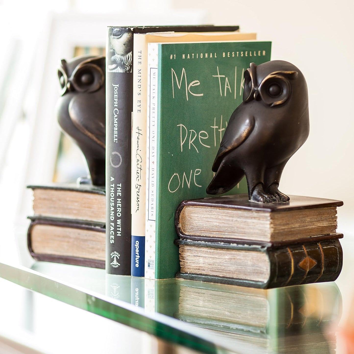 Decorative Rustic Bookshelf Decor Bookend Set for Heavy Books / Bronze / Set of 2