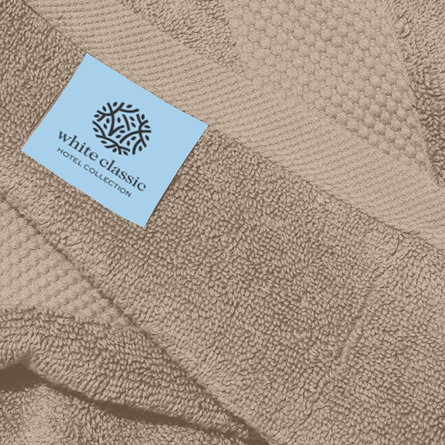White Classic Luxury Taupe Hand Towels - Soft 100% Turkish Cotton | Highly Absorbent Hotel spa Bathroom Towel