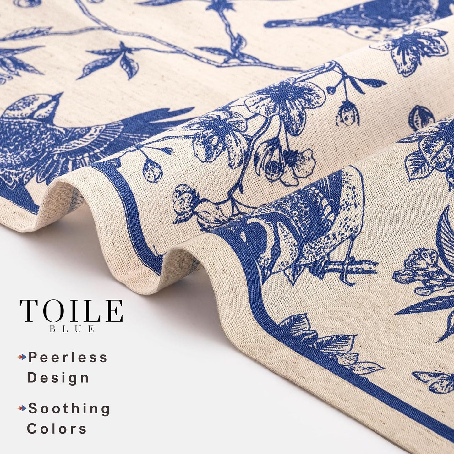 FINGERCRAFT Cloth Napkins Set of 8 Cotton Linen, 20x20 Inch, Toile | Mitered corner, washable, soft, absorbent, floral