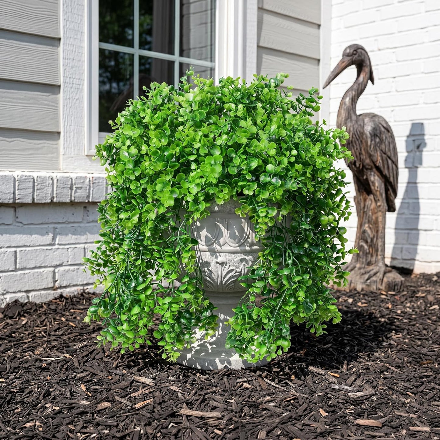 Faux Outdoor Plants Fake Hanging Plants / Eucalyptus Vine - Green / Set of 2