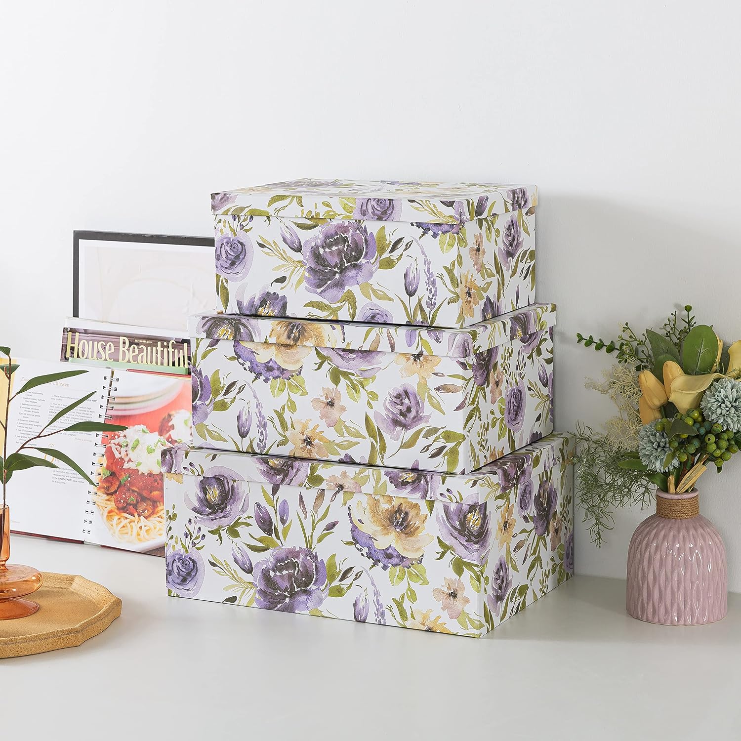 Large Keepsake Boxes / Purple Passion / Set of 3