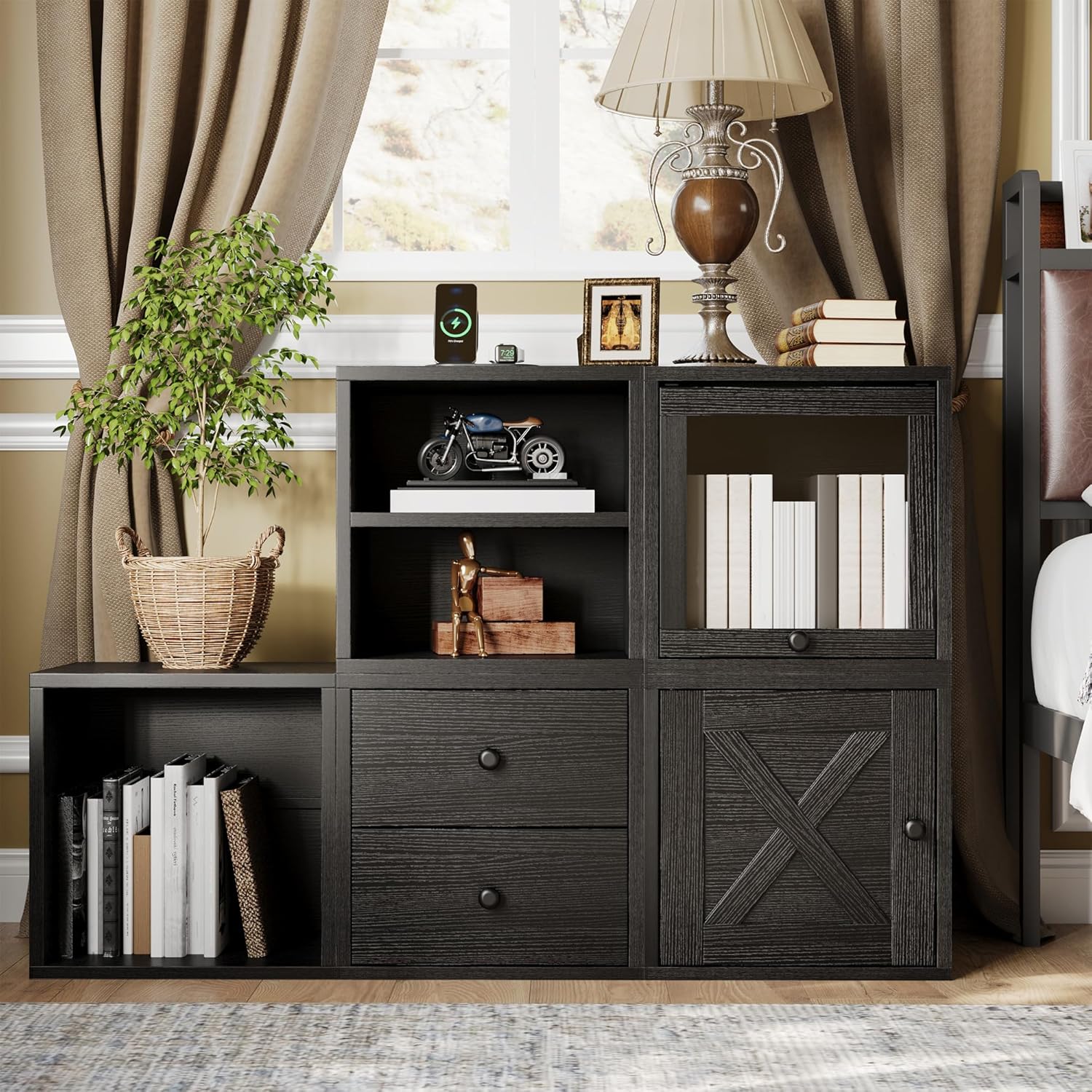 DIY Cube Storage Organizer Stackable Cubes / Black / 1 Layer Cube