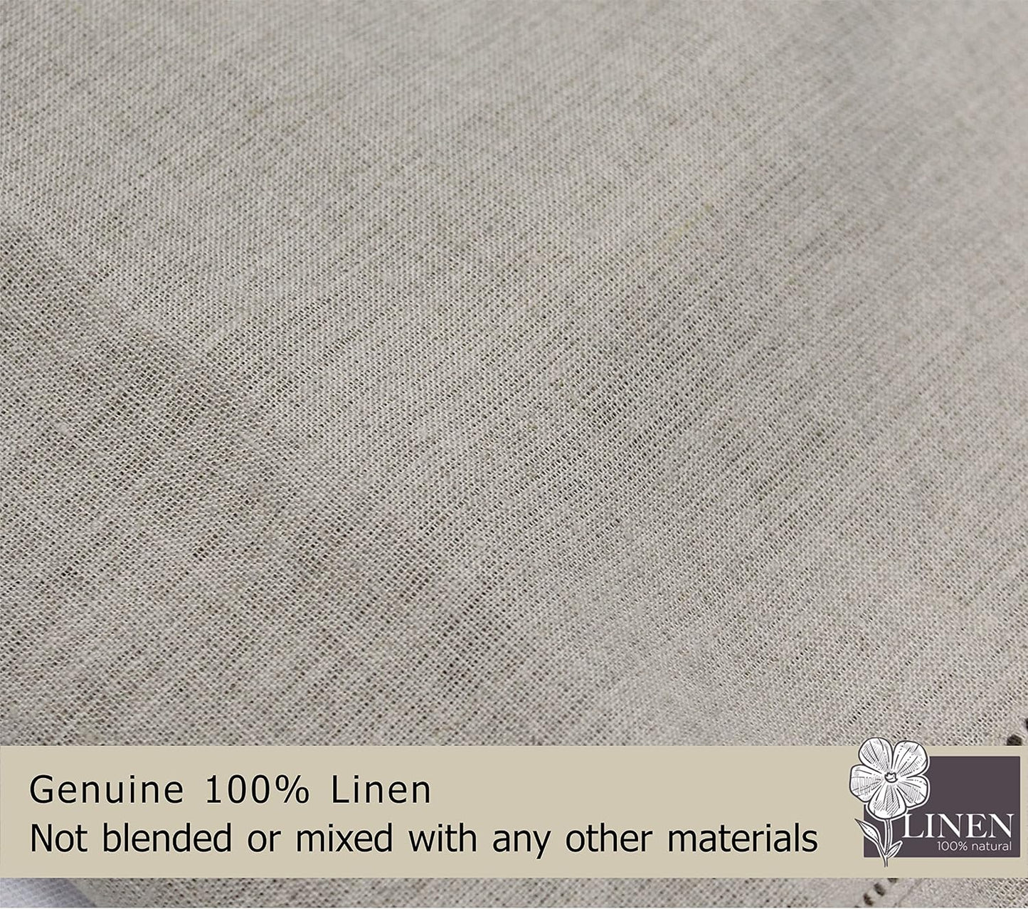 COTTON CRAFT Genuine Pure Linen Napkins - Set of 12 Hemstitch Cloth Napkins | Large 18x18 Natural Hand-Crafted Pure