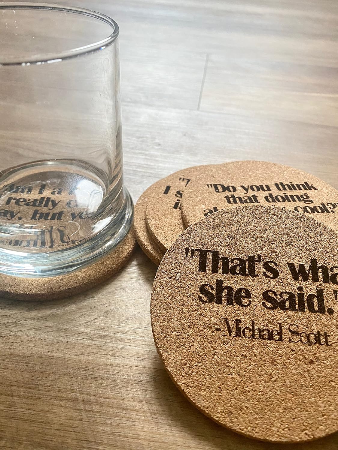 Bar Coaster Set / Set of Ten The Office Michael Scott Quote Cork Coasters