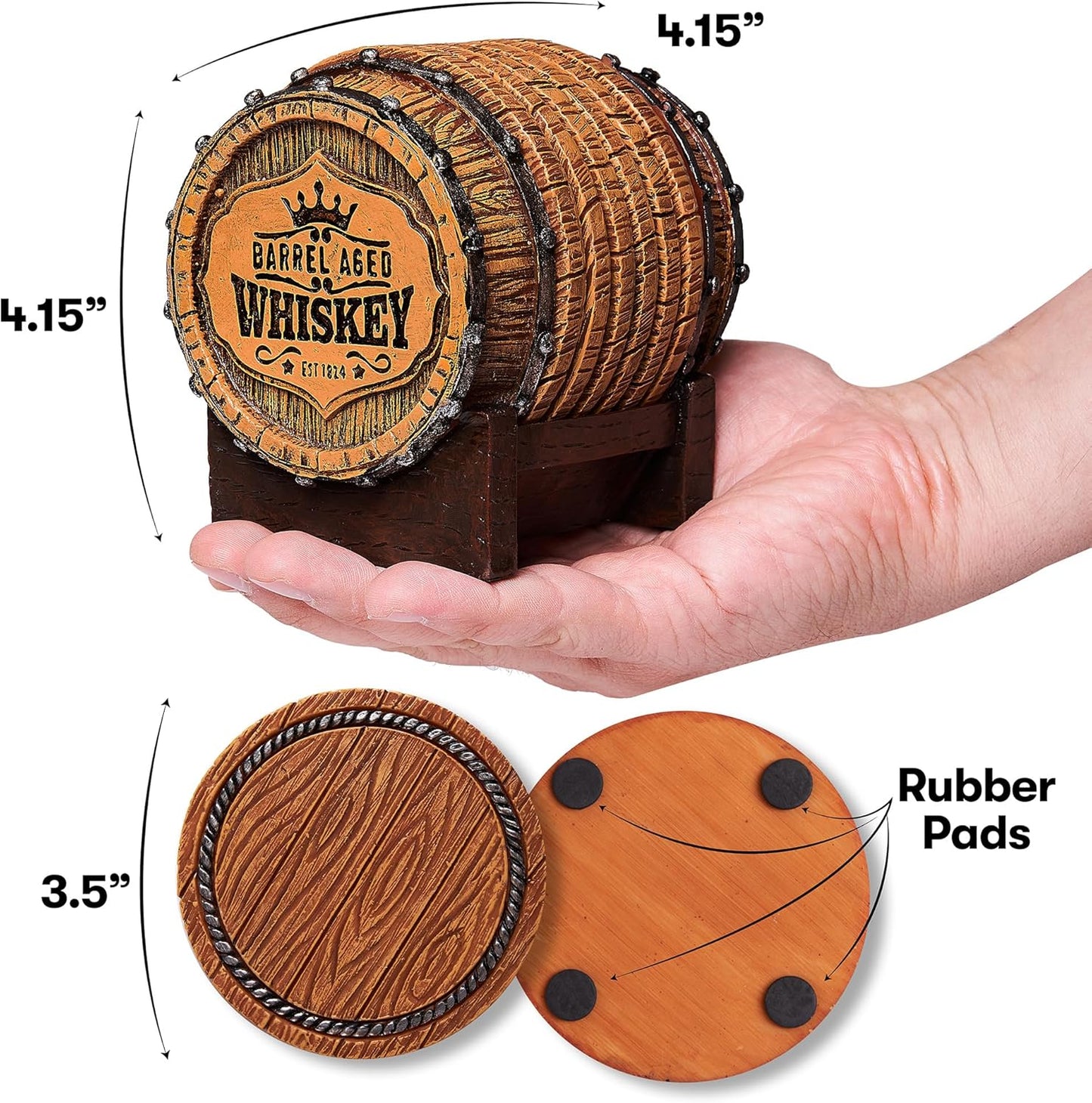Whiskey Barrel Coaster Set / Whiskey Coasters