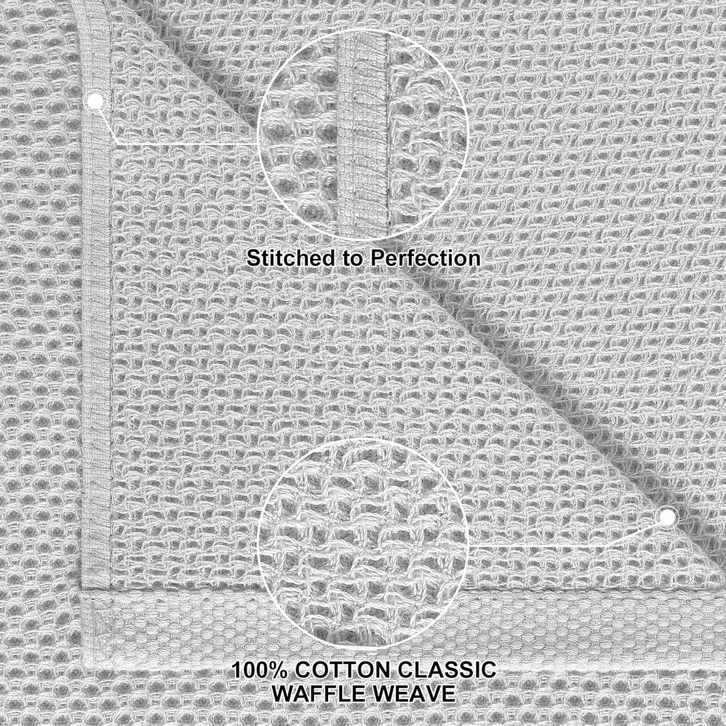 Homaxy 10 Pack 100% Cotton Kitchen Towels and Dishcloths Set, Light Gray | 12 x 12 Inches and 13 x 28 Inches Kitchen