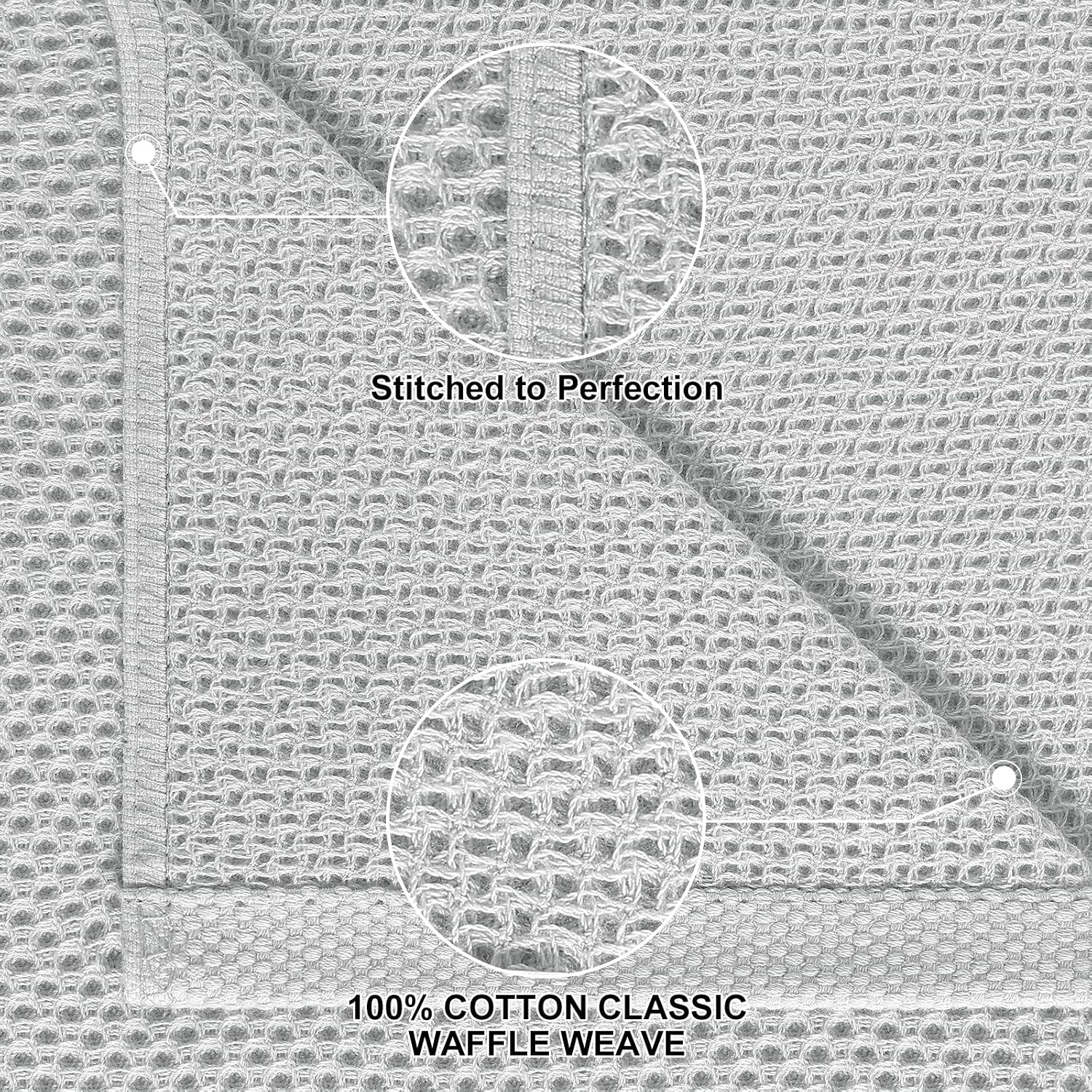 Homaxy 10 Pack 100% Cotton Kitchen Towels and Dishcloths Set, Light Gray | 12 x 12 Inches and 13 x 28 Inches Kitchen