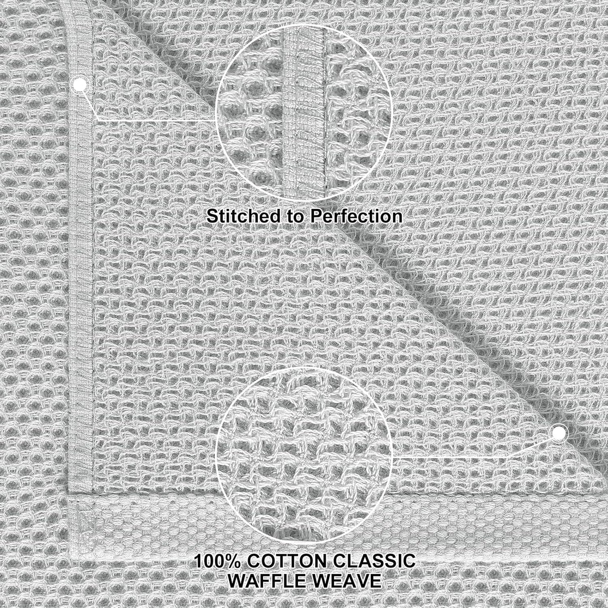 Homaxy 16 Pack 100% Cotton Kitchen Towels and Dishcloths Set, Light Gray | 12 x 12 Inches and 13 x 28 Inches Kitchen