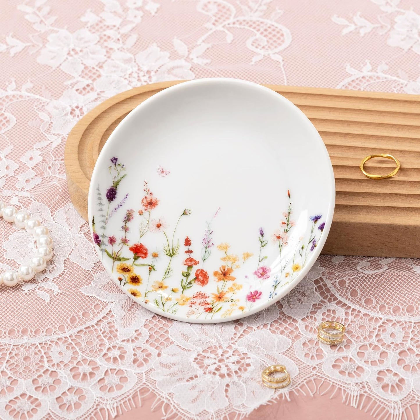 Flower Trinket Dish Jewelry Tray & Gift Box / Wildflower Blank