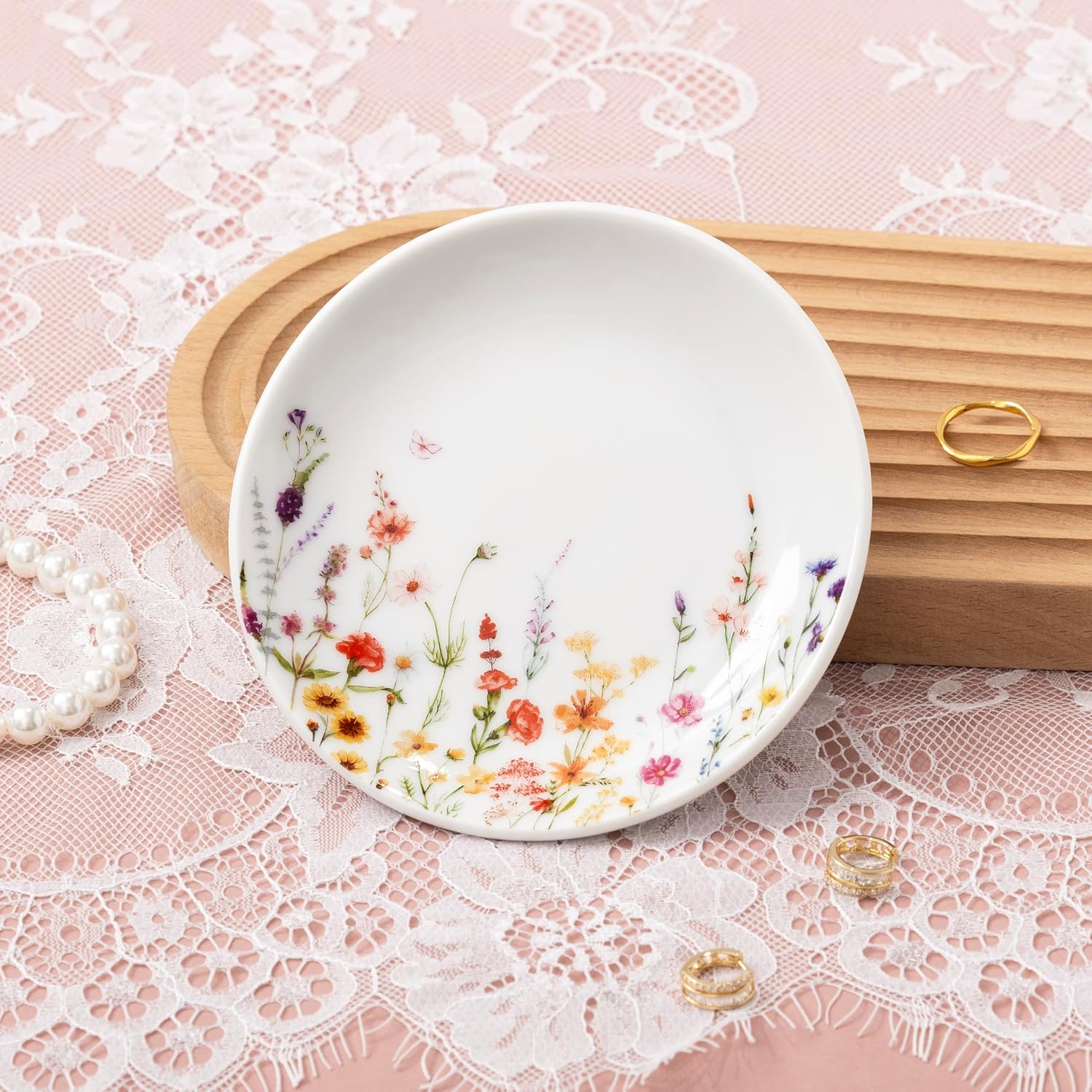 Flower Trinket Dish Jewelry Tray & Gift Box / Wildflower Blank
