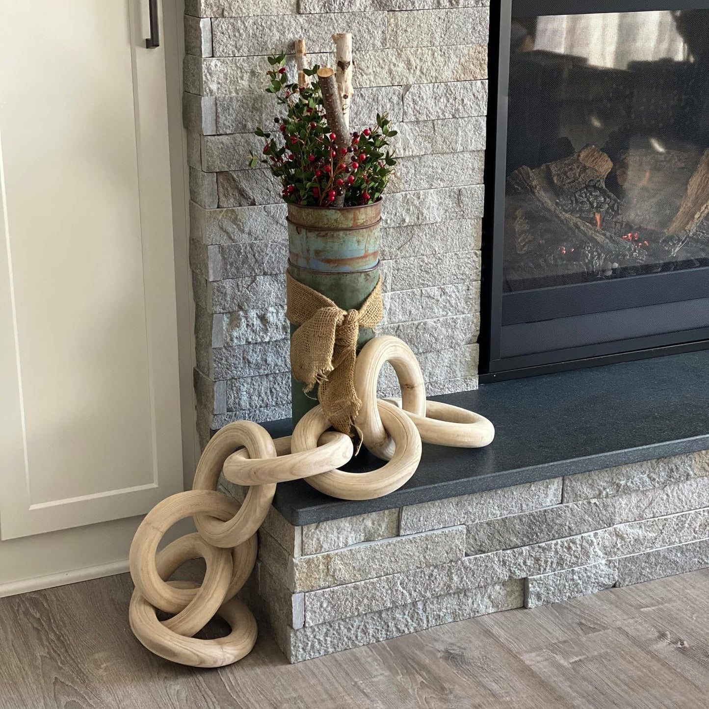 Wood Chain Link Decor / Large