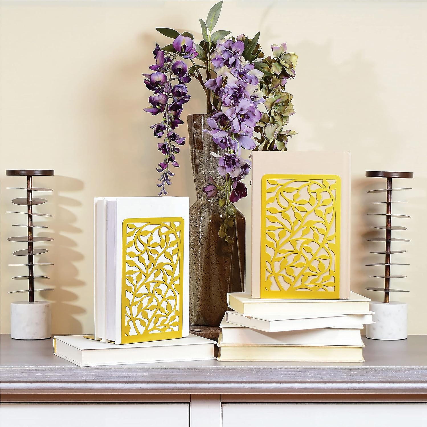 CNK Book Ends Bookends for Decorative Books Holder Bookend Shelves End Hold Heavy Duty Holders Stoppers Metal Stopper