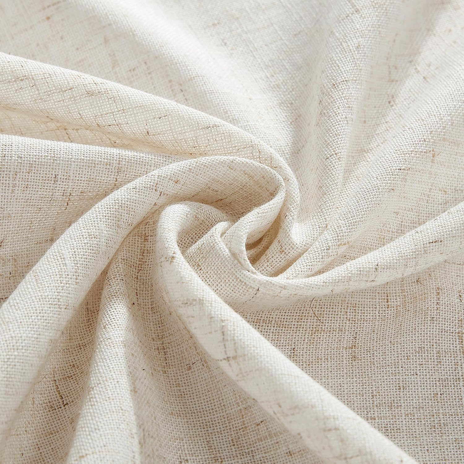 Laura Ashley Dothan Linen Blend Tablecloth, 60" x 144", Taupe | Combines the luxurious feel and beauty of natural linen