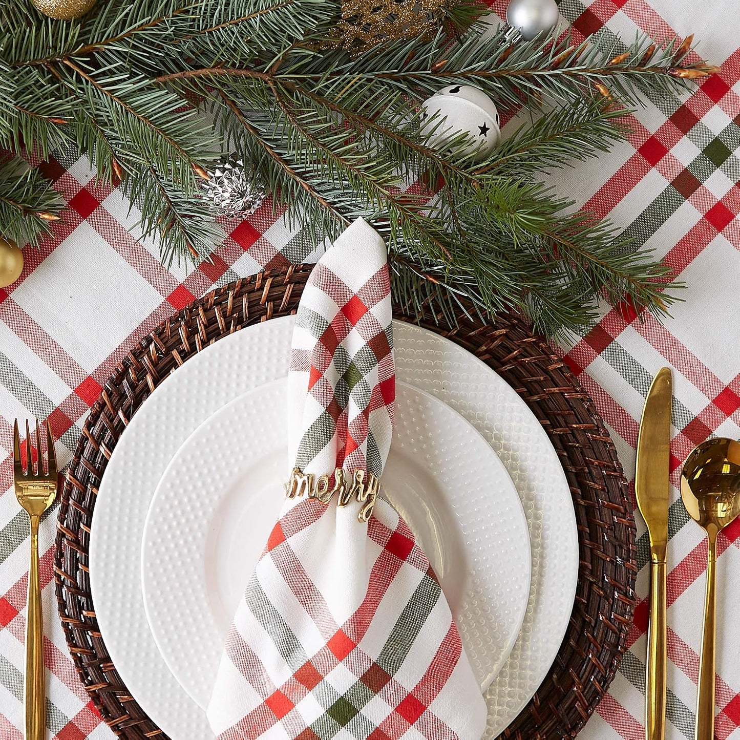 DII Christmas Thanksgiving Holiday Tabletop Décor Collection Decorative Napkin Ring Holder Set, 1.9" Dia x 1.1" Height