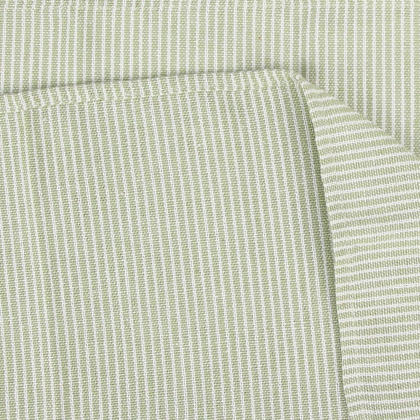 Narrow Striped Cotton Linen Blended Dinner Cloth Napkins - Set of 12 (40 x 40 cm) - for Christmas Parties Events & Home