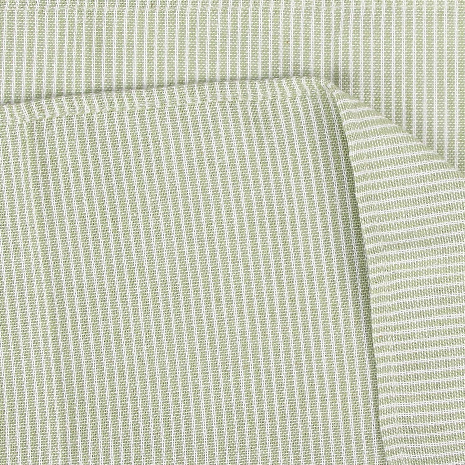 Narrow Striped Cotton Linen Blended Dinner Cloth Napkins - Set of 12 (40 x 40 cm) - for Christmas Parties Events & Home
