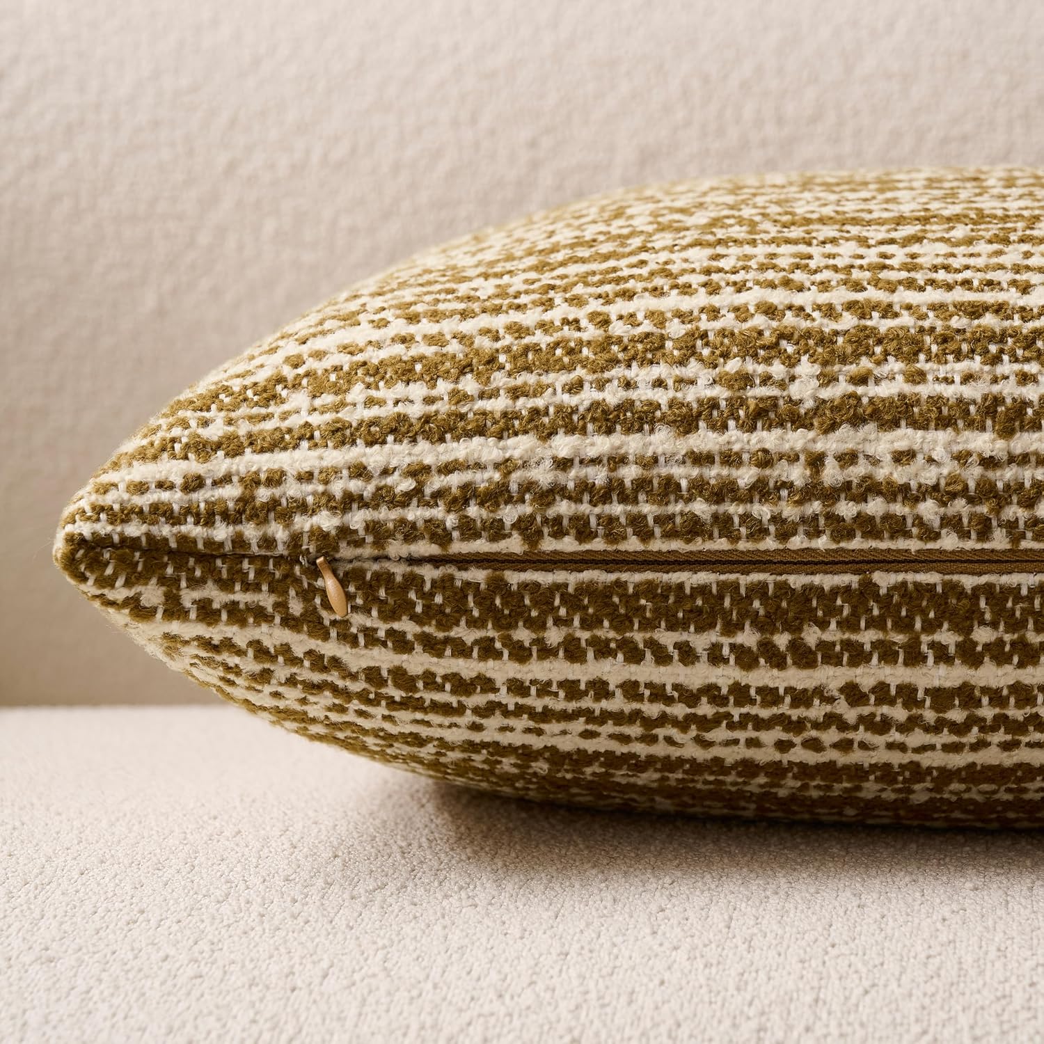 Throw Pillow Covers Textured Boucle Pillow Covers / 18 x 18 / Mustard Yellow / Set of 2