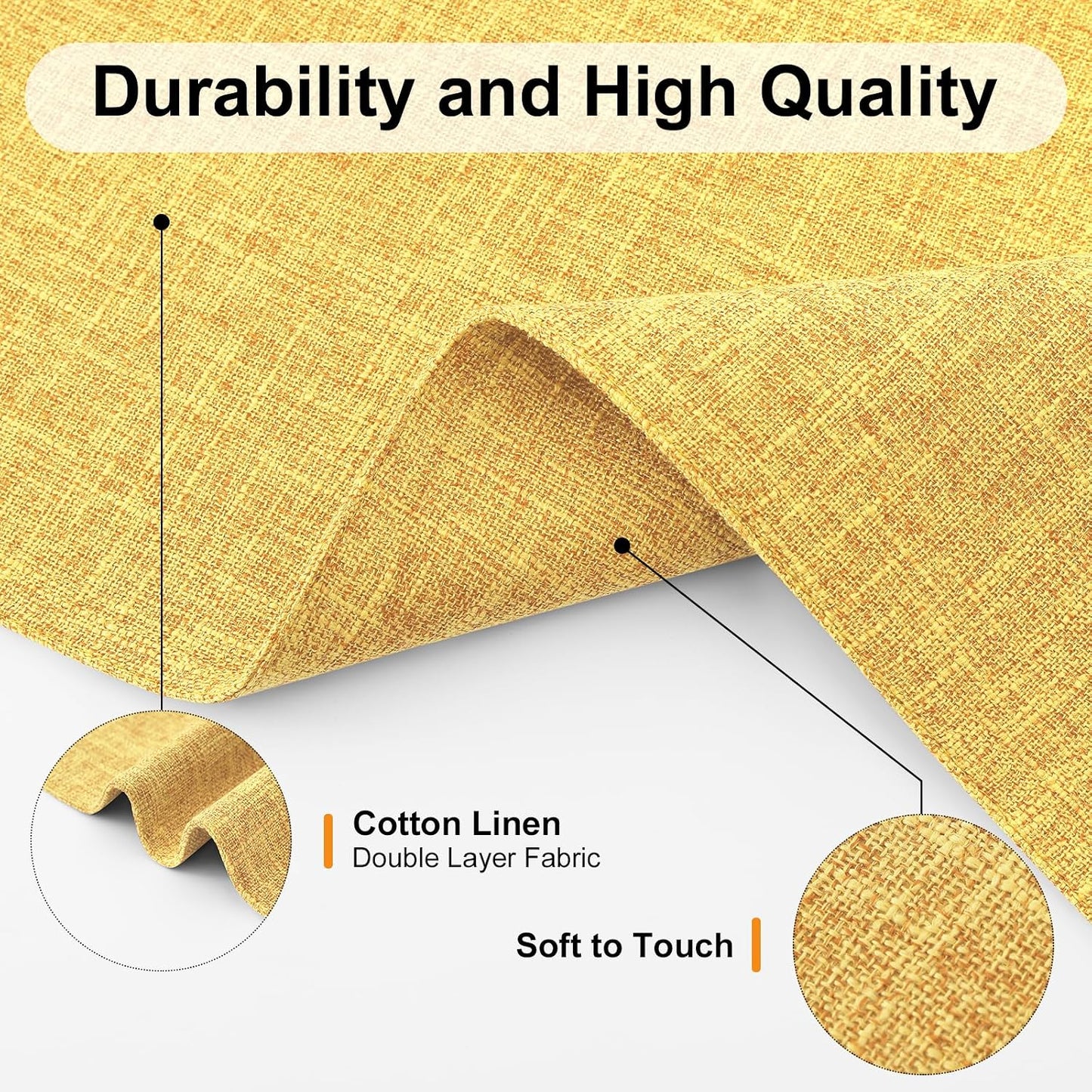 Homaxy Cloths Placemats for Dining Table Set of 6, 13" x 19",Mustard Yellow | Heat Resistant, Washable, Cotton Linen