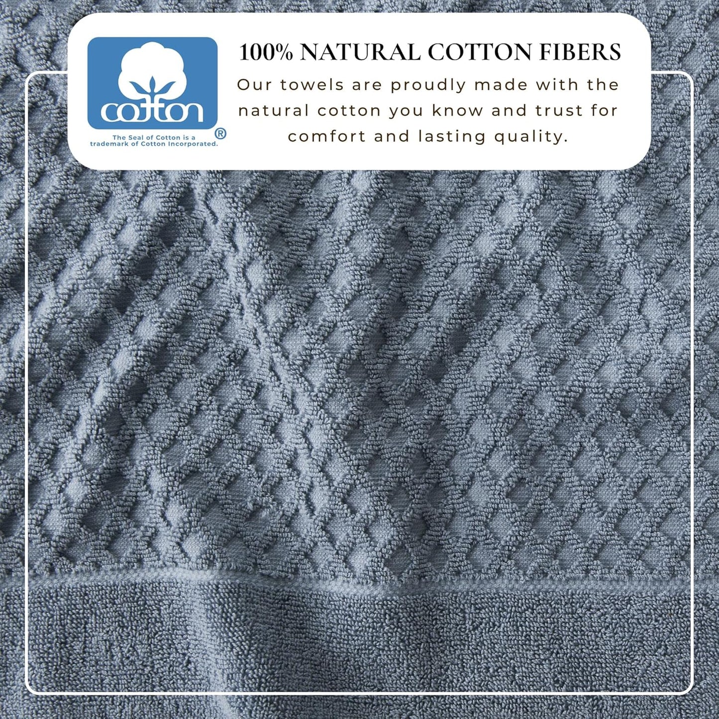 Great Bay Home Hand Towels - 100% Cotton 6 Pack 26x16 Hand Towel Set - Absorbent, Durable, Quick-Dry Towels for