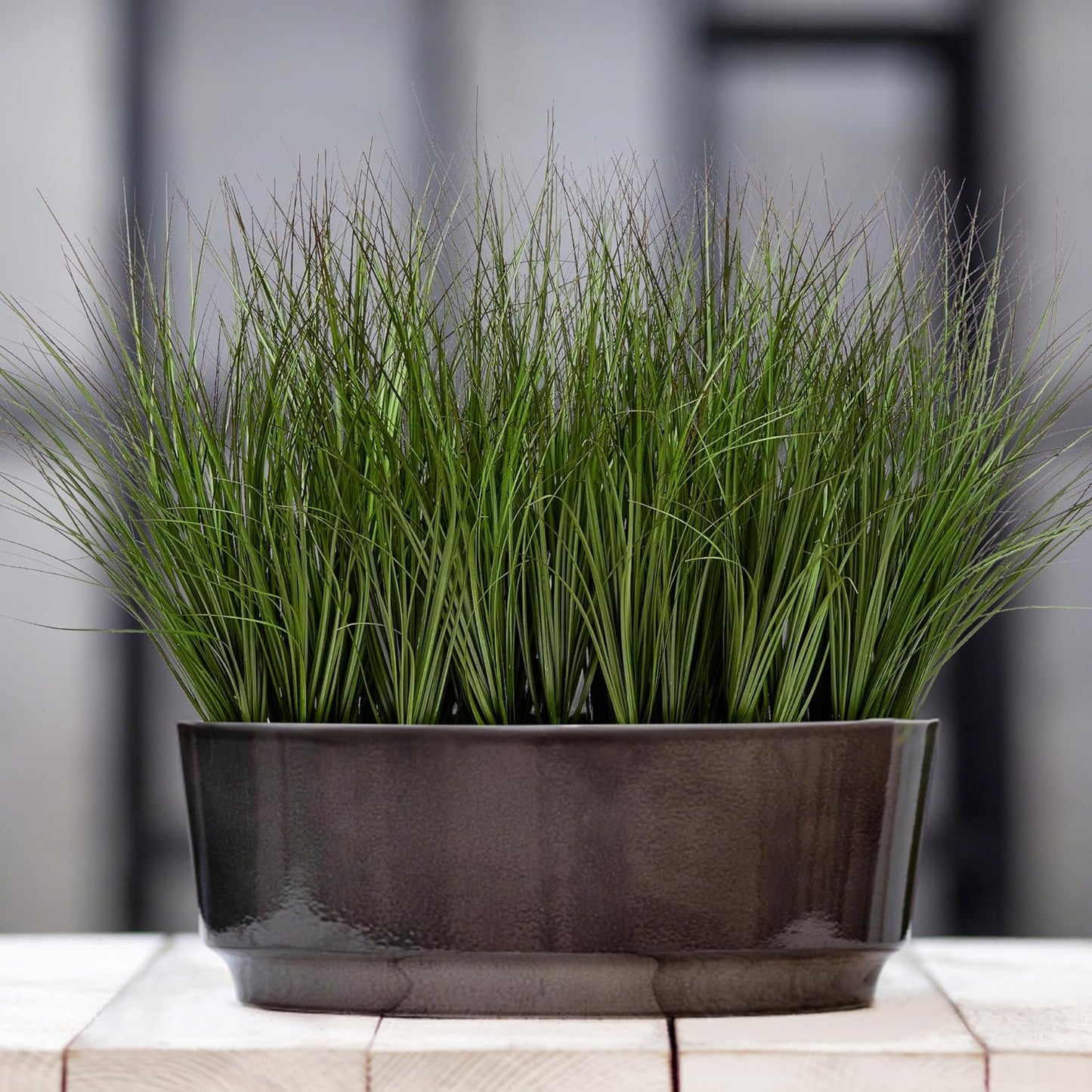 17.3" Fake Plants Artificial Wheat Grass Greenery Plastic Plants Fake Grass / Short / Set of 8