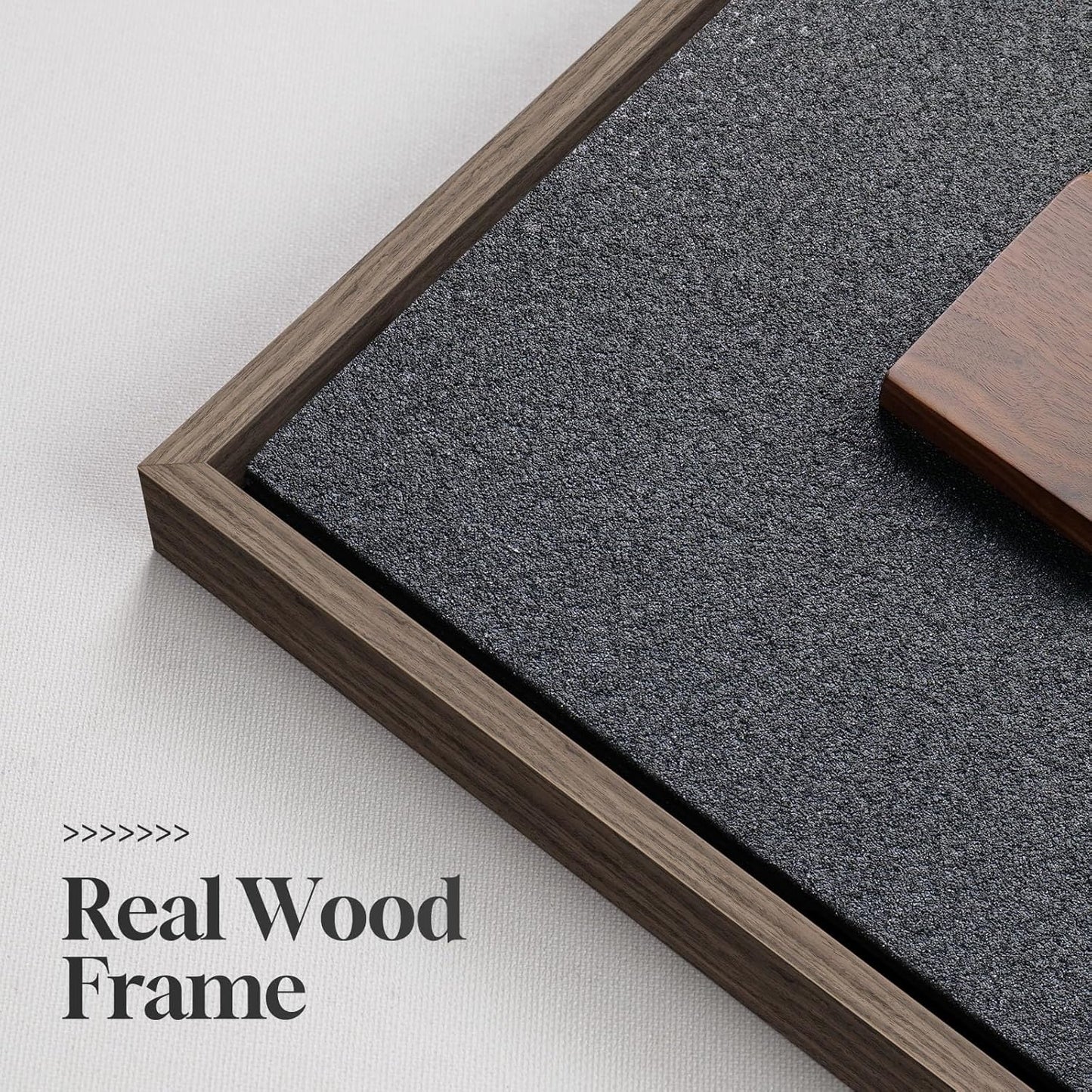 Framed 3D Textured Wood Wall Art / 24"L x 24"W / Black Brown