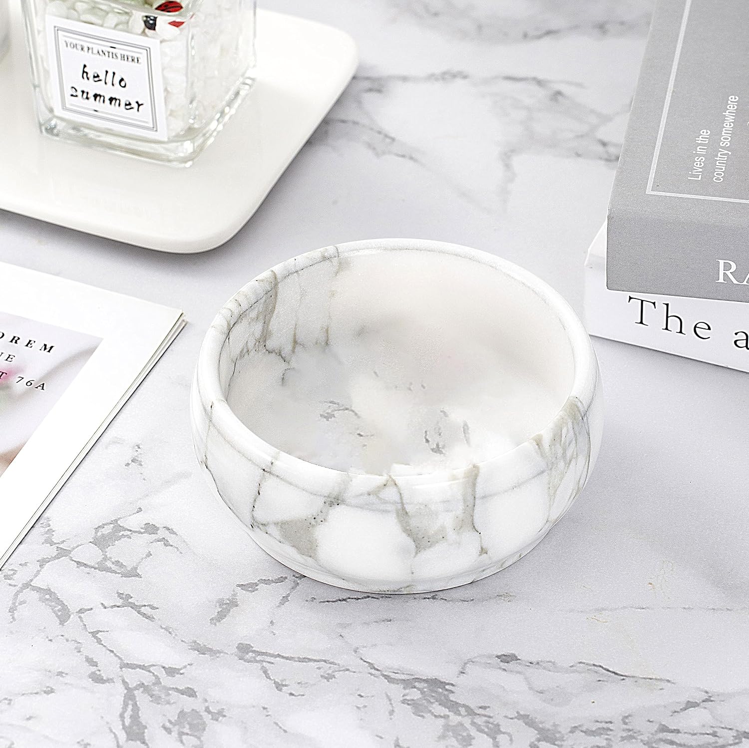 Coffee Tables Centerpiece / White Marble / 4.72 Inch