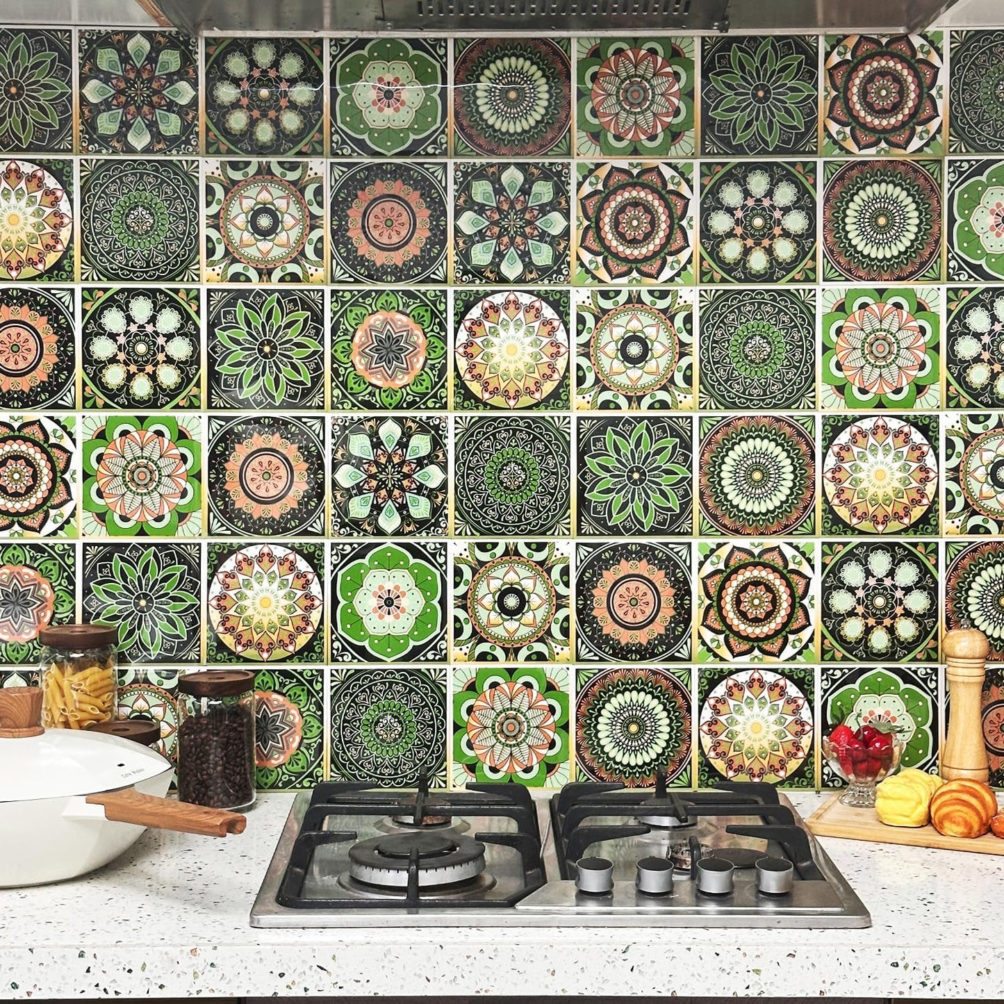 Easy Peel Stick 3D Foam Tile Stickers / Mediterranean / 6 x 6