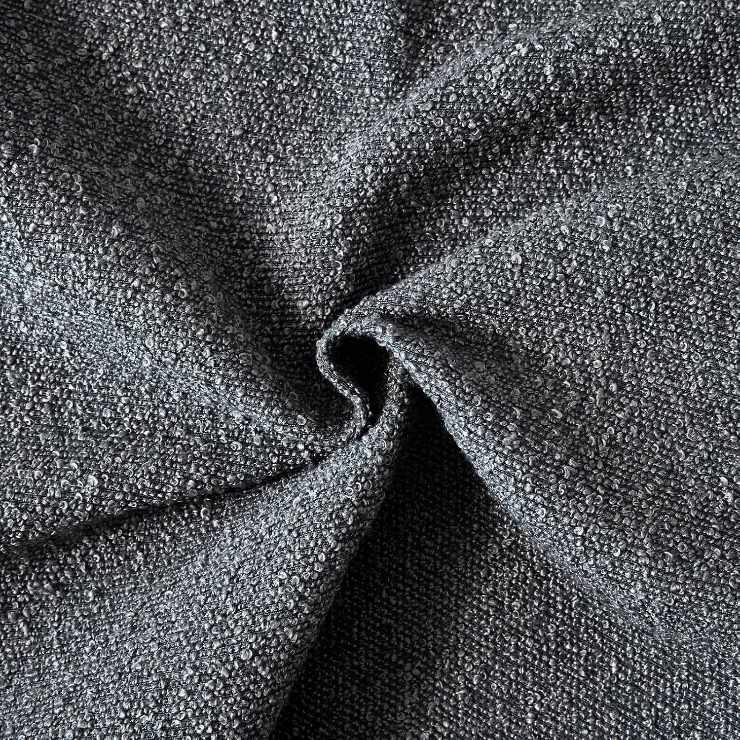Boucle Throw Pillow Covers / Charcoal / 18 x 18 / Set of 2