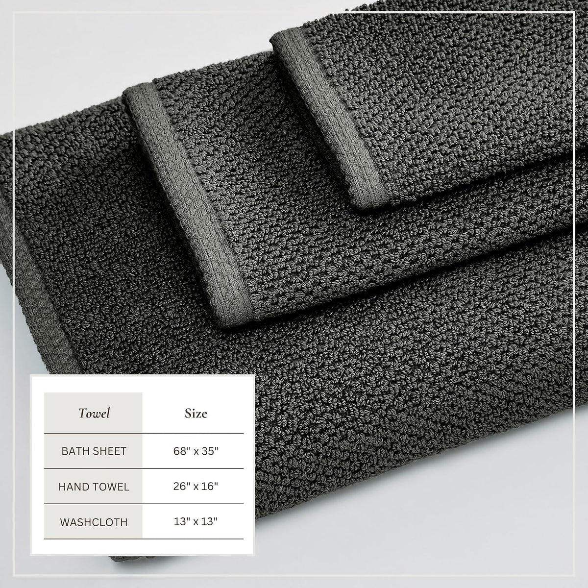 Great Bay Home 100% Cotton 6 Piece Bath Sheet Set - Absorbent, Quick-Drying, Durable Bath Towels for Bathroom Decor