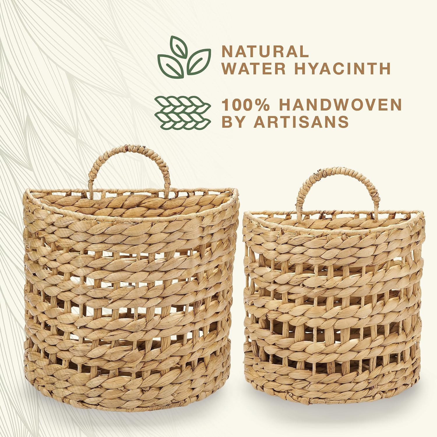 Woven Wall Baskets for Storage / Set of 2
