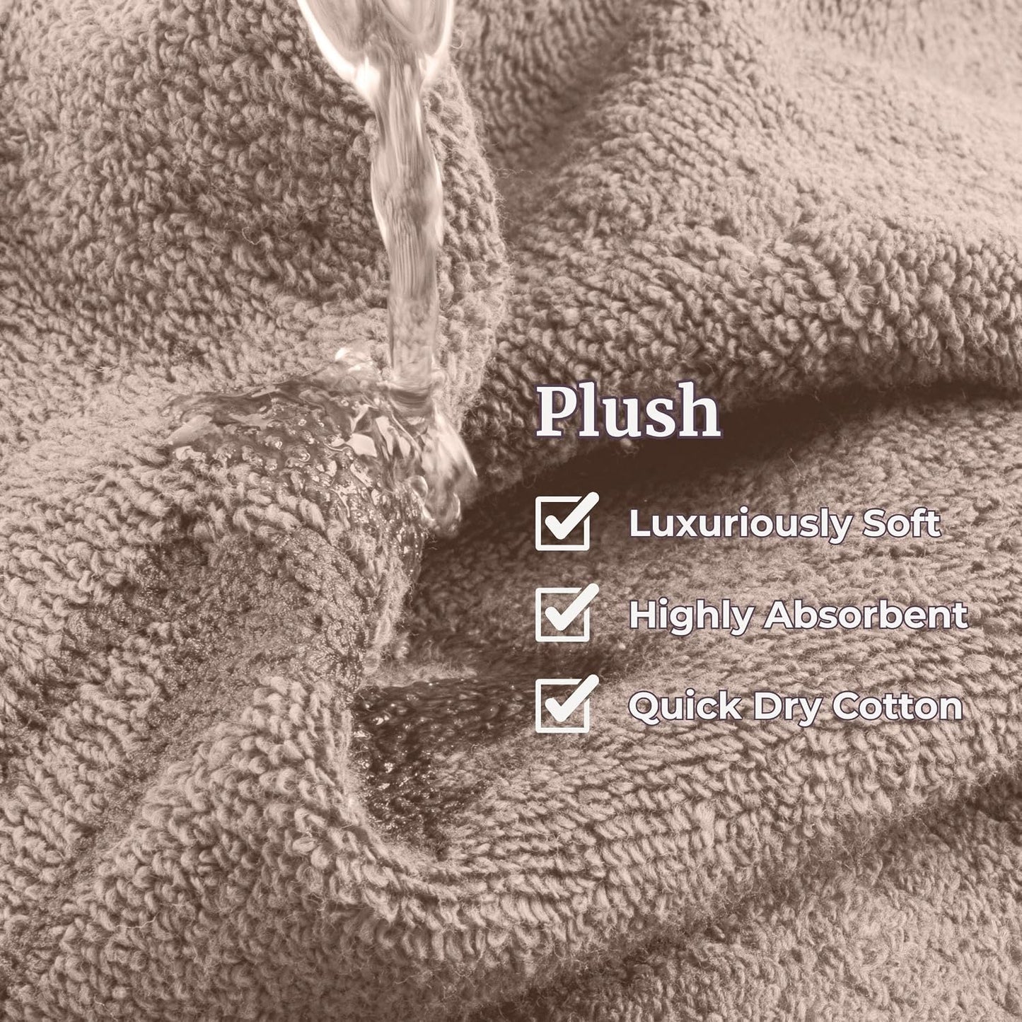 Lavish Home Bathroom Towels Set, Bathroom Accessories, Taupe, Set of 6