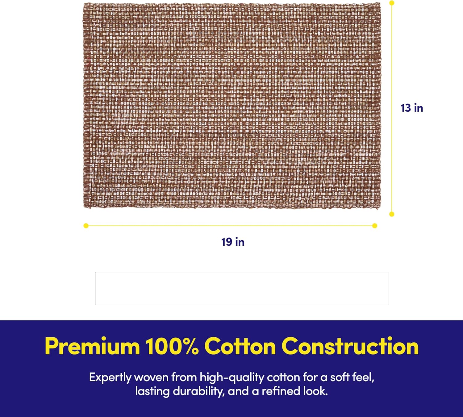 Sweet Home Collection 100% Cotton Placemats for Dining Room Rectangle Two Tone Woven Fabric 13" x 19" Soft Durable