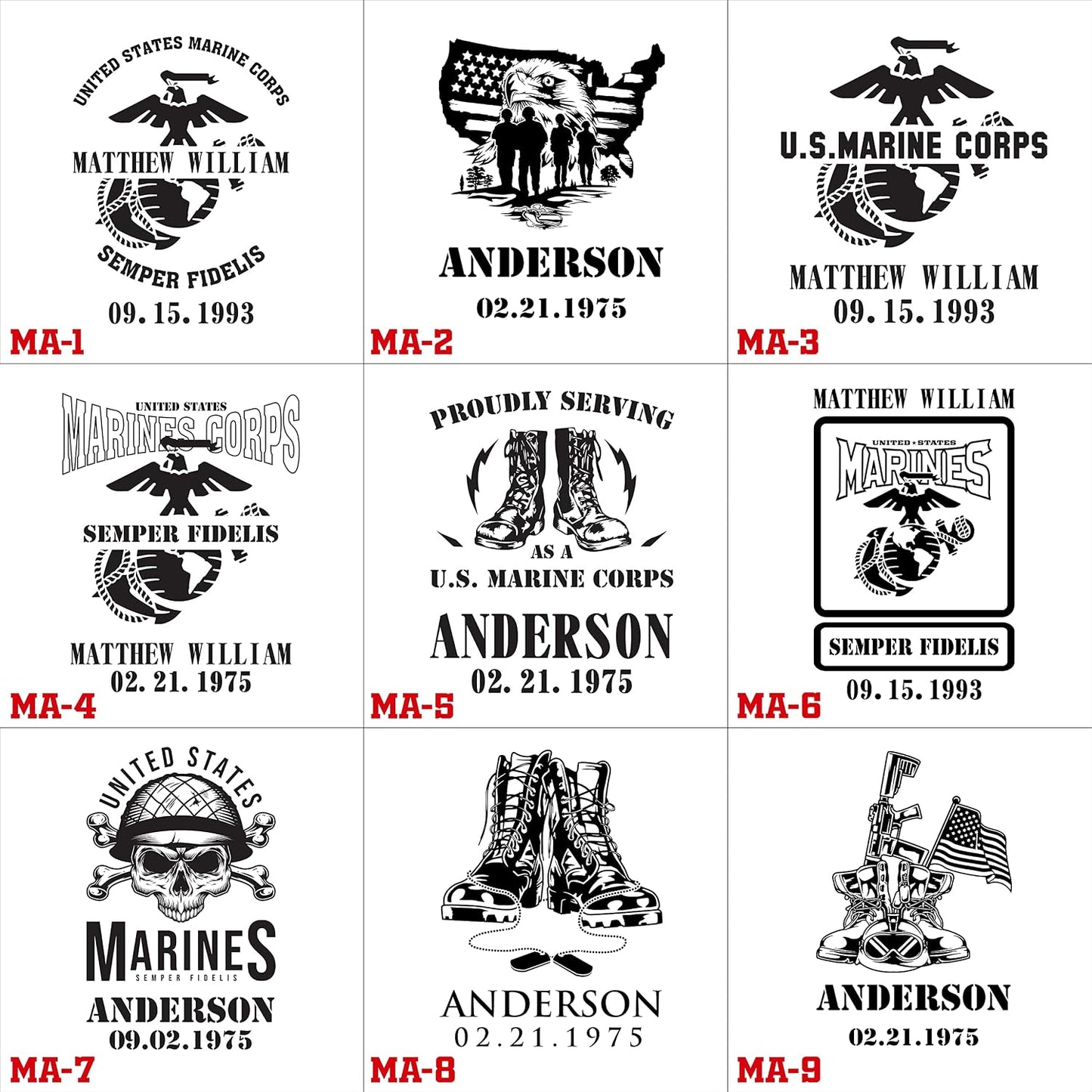 Personalized Marine Corps Gifts for Men - Wood Phone Docking Station, Nightstand Organizer, Christmas, Us Marine Corps