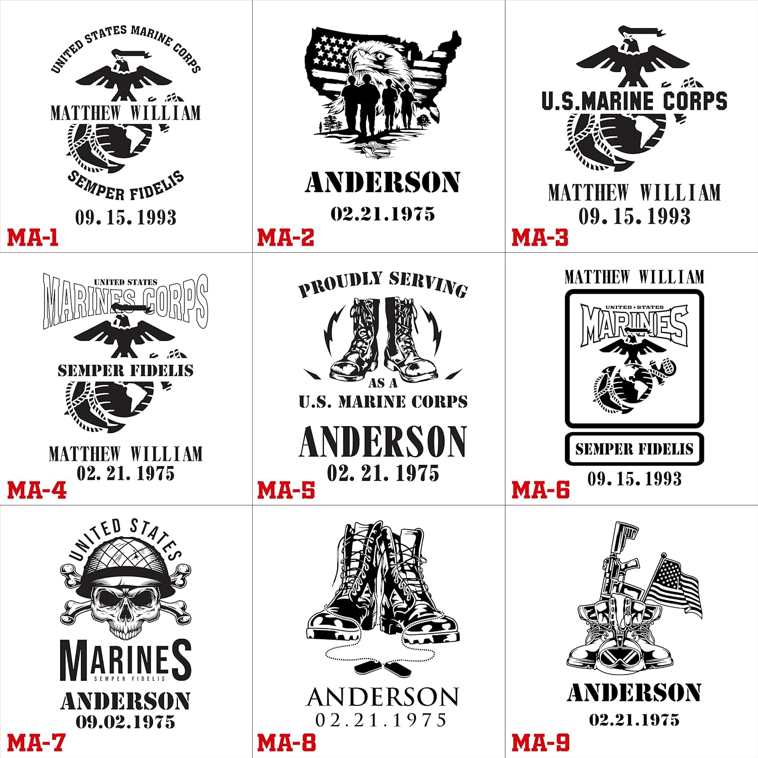 Personalized Marine Corps Gifts for Men - Wood Phone Docking Station, Nightstand Organizer, Christmas, Us Marine Corps