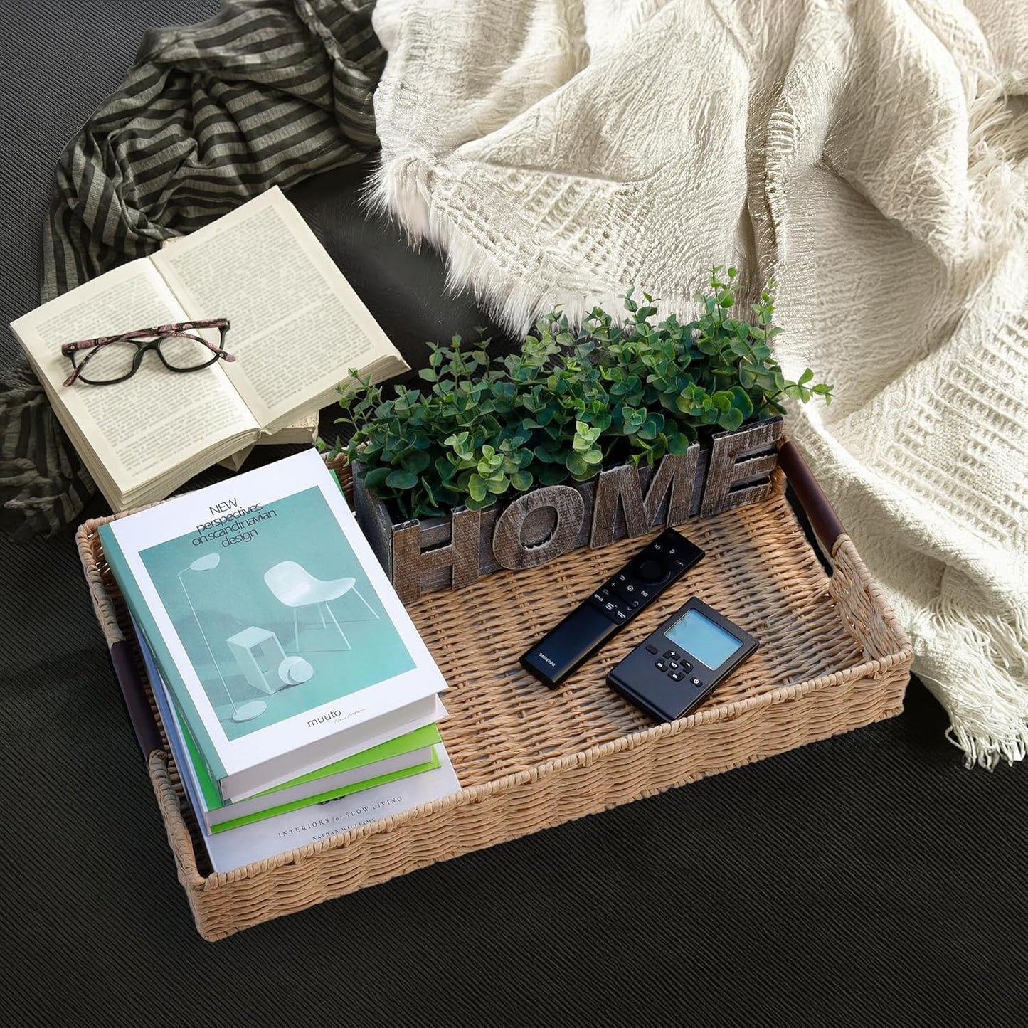 Durable Wicker Tray / Rectangle / 20 x 12
