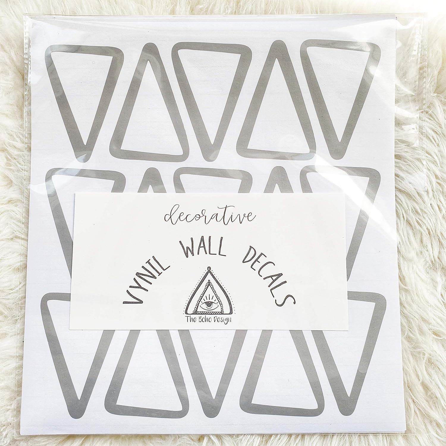 Vieli Arte Transparent Triangles Hand Drawn. Wall Vinyl Sticker Decal Decor / Grey / Set of 60