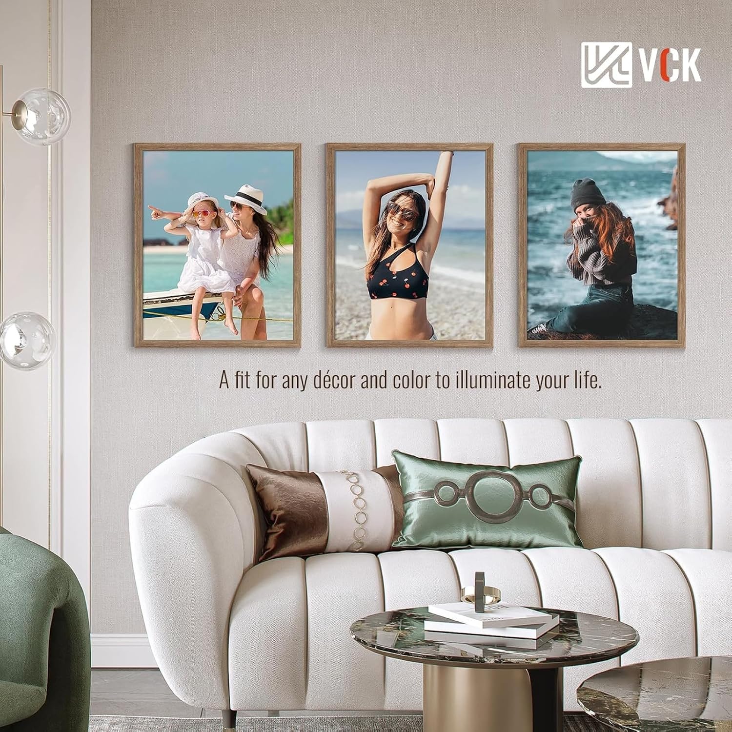 VCK 24x30 Frame Walnut 4 Pack, Wide Thick Wood Border, for Poster/Print | Exclusive Woodgrain, Wall Hanging, HD