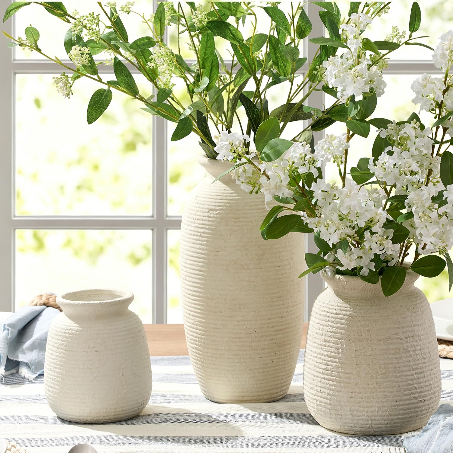 Ceramic Flower Vase / 12.5" - W